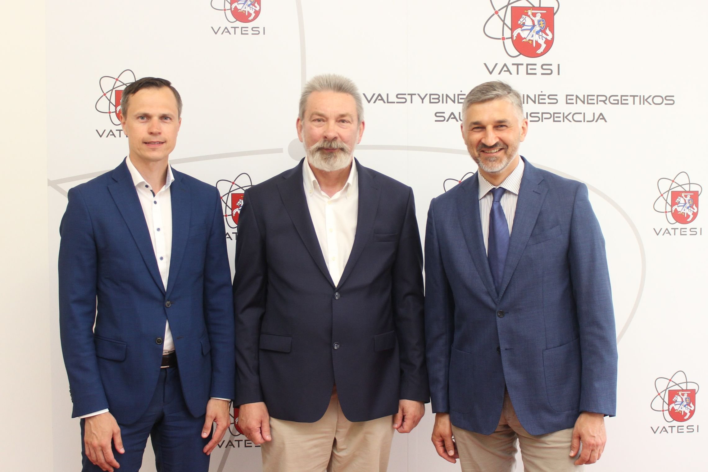 In the picture, from left to right, are: advisor to the President of the Republic Tomas Lukoševičius, Head of VATESI Mikhail Demčenka, chief advisor to the President of the Republic of Lithuania Jarek Niewierowicz.