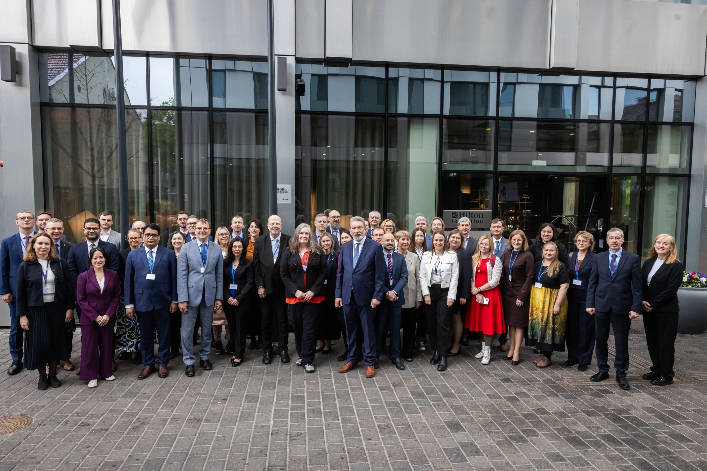 Group photo following the introductory meeting of the IRRS mission: members of the IAEA IRRS mission team, and representatives of VATESI and the Radiation Protection Centre. Photo by Martynas Ambrazas.