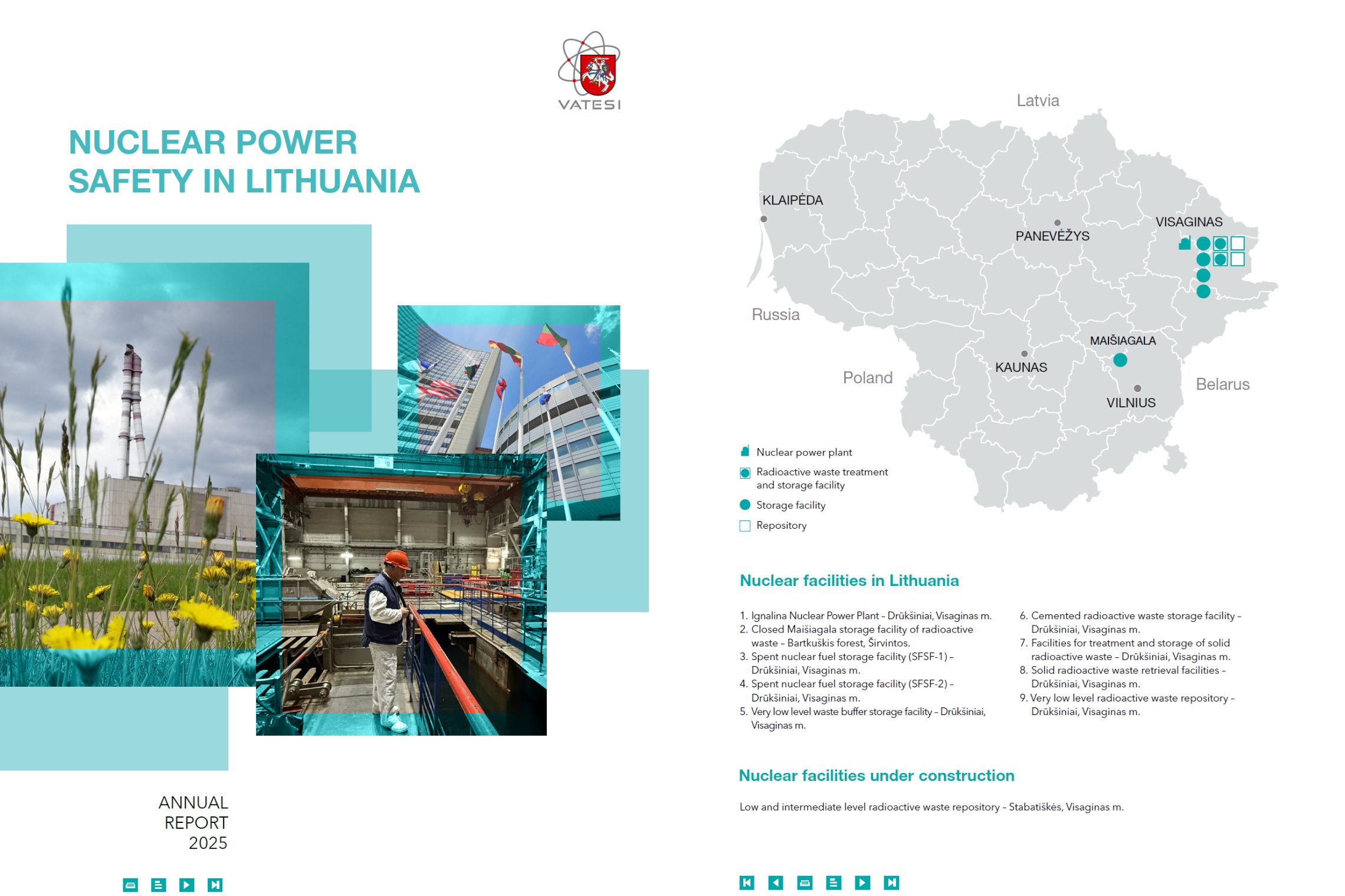 Cover of VATESI annual publication “Nuclear Power Safety in Lithuania” (2025)
