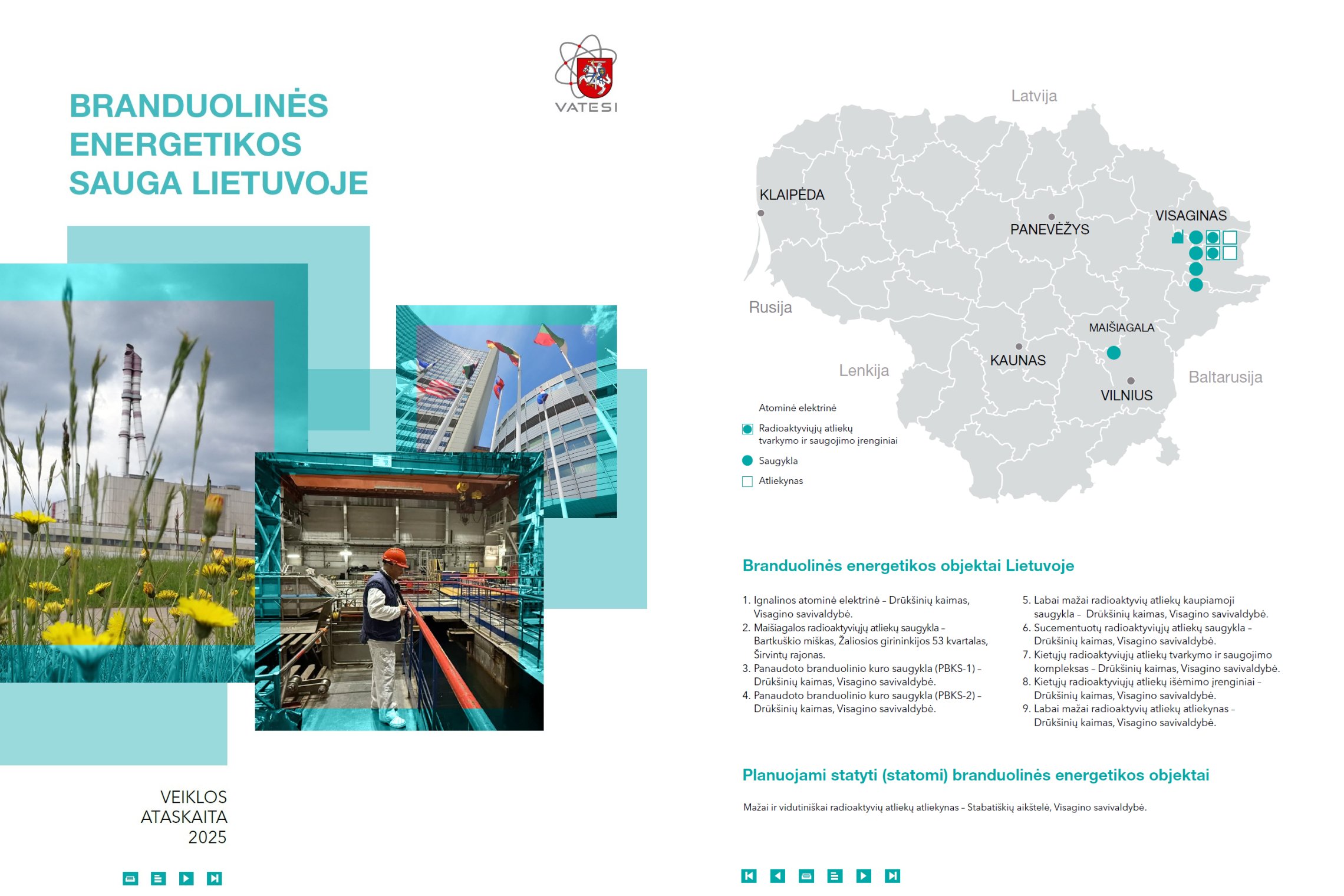 VATESI leidinio „Branduolinės energetikos sauga Lietuvoje” (2025) viršelis.
